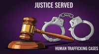 A visual representation of a judge's gavel next to handcuffs, representing legal action and justice in Myanmar.